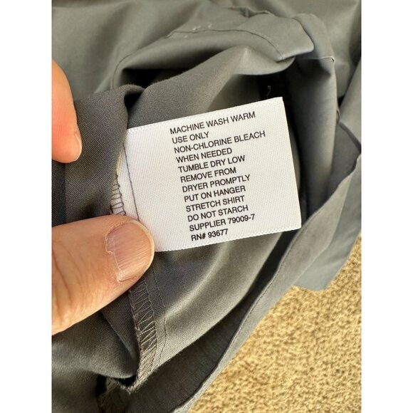 J Ferrar Mens Gray Dress Shirt 1616.5 3233 long sleeve button up cotton collared - Picture 6 of 6